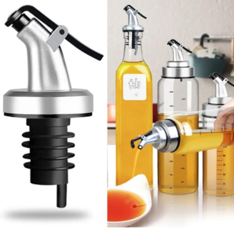 Leak-proof Oil Dispenser Nozzles. Pourers Bottle Dispenser for Olive Oil, Vinegar, Wine, Spirits, Alcohol and Syrups bottles with Stopper perfect for Bottle mouth-Spouts pourer (2pcs) - Image 2