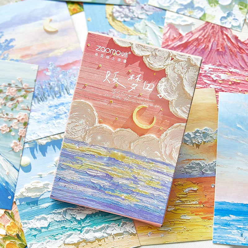 Morning Foam Postcard Four Seasons Light Language Series Oil Painting Art Style Gift Message Greeting Card Suit Card 30 - Image 2