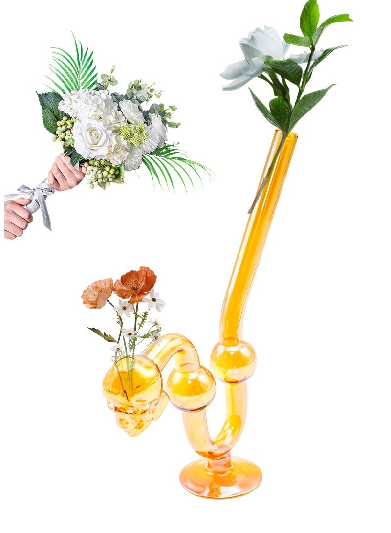 Home Decorative Luxury Design Portable Mini Filter Water Pipe Oil Lamp Burner GlassVase Glassware Herb Tube