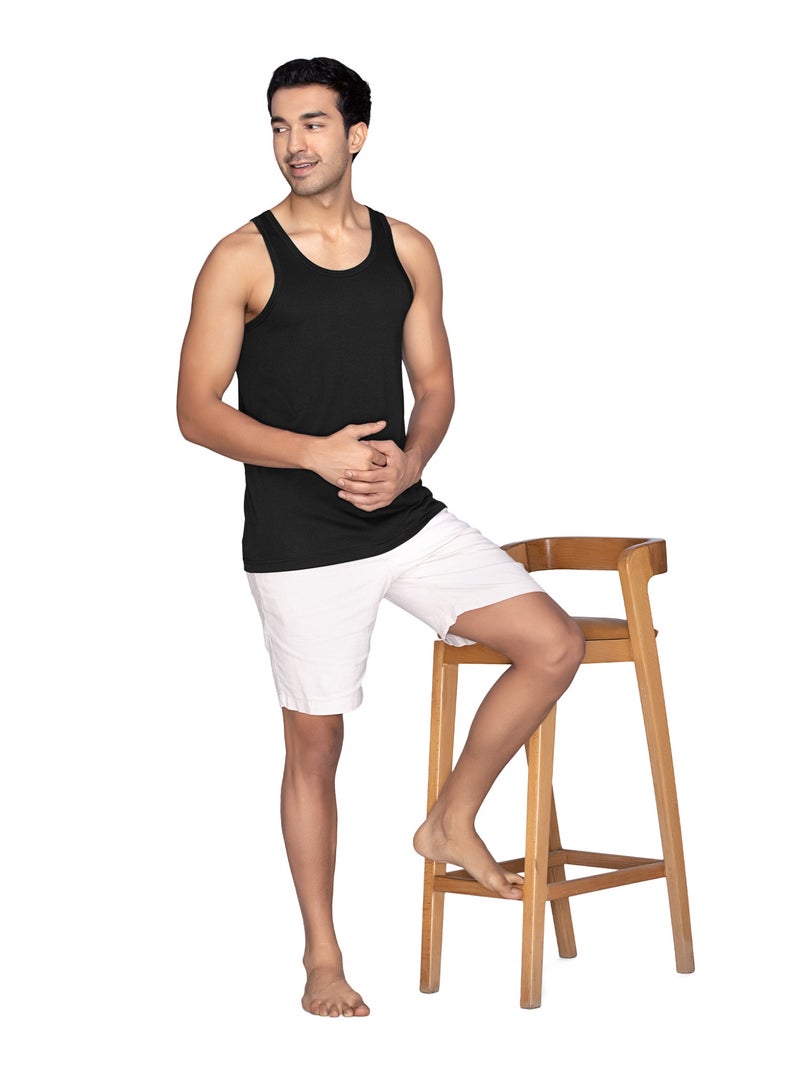 اكس واي اكس اكس XYXX صدرية رجالية سادة بقصّة عادية من القطن الممشط، عبوة من قطعتين - Image 4