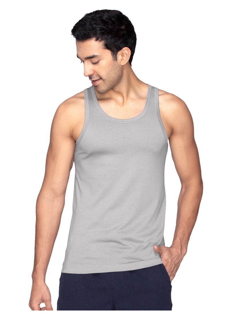 اكس واي اكس اكس XYXX صدرية رجالية سادة بقصّة عادية من القطن الممشط، عبوة من قطعتين - Image 2