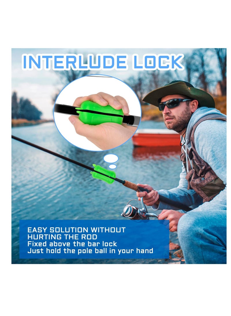 Excefore مجموعة من 4 قضبان صيد ثابتة، ملحقات صيد محمولة، غراء ناعم قابل لإعادة الاستخدام، ربطة قضيب مطاطية غير قابلة للانزلاق، مناسبة لصيد الأسماك في الهواء الطلق، لوازم صيد القوارب - Image 4