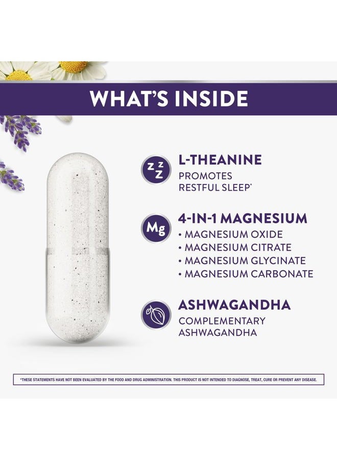 Vicks ز ز ز كويل بيور ز ز ز، كبسولات +ماغنيسيوم، إل-ثيانين وماغنيسيوم، مساعد للنوم، 4 في 1 ماغنيسيوم: سترات، بيسغليسينات، أكسيد، وكربونات، مساعدات للنوم للبالغين، 90 كبسولة نوم - Image 2