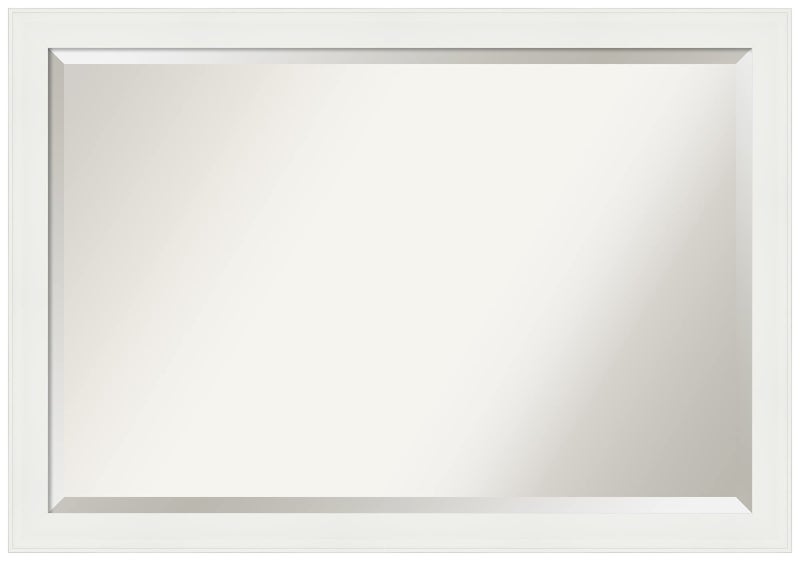 Amanti Art Amanti Art White Bathroom Mirror for Over Sink 28x40 Vanity White Narrow Rectangle Vanity Mirror Large Casual Frame Hangs Horizonally and Vertically Bathroom Wall Decor Beveled Edge from WI USA 
