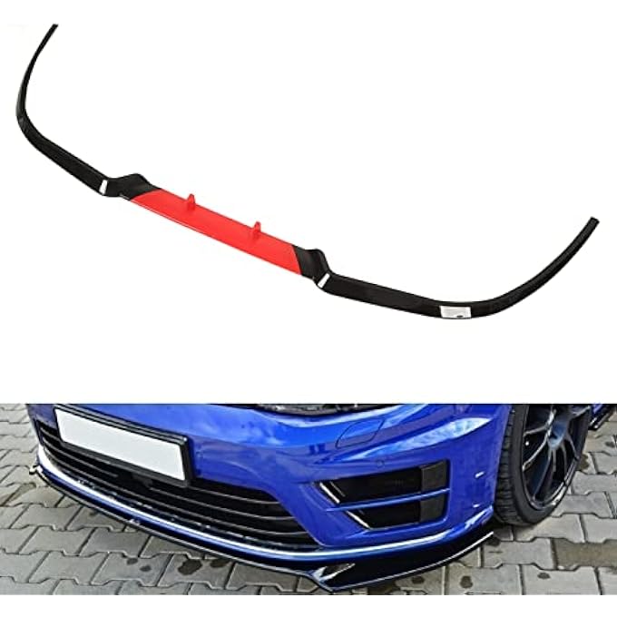 Depisuta Front Bumper Lip, Front Lip Spoiler Splitter Replacement for SeatLeon, A3A4A6, Sporty Style, Impact Resistant Lip Protector Body Kits Red Lip Splitter (Red) - Image 4