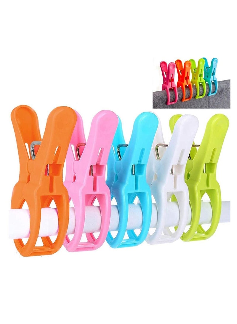 Y&D - Beach Towel Clips Super Jumbo Plastic Chair Clip Holder for Pool Lounger, Large Quilt Clothes Pegs Hanging Clamps to Stop Towels Blowing Away 5 Pack Random Color - Image 1