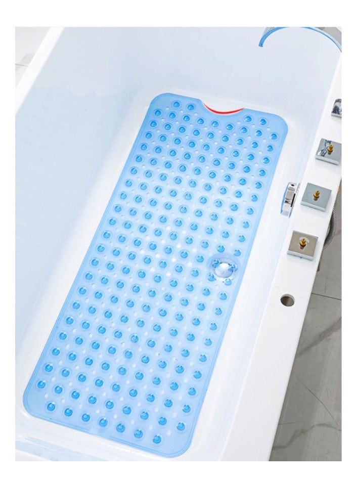 Eanpet Bath Tub Shower Mat 40 x 16 Inch Non-Slip and Extra Large, Bathtub Mat with Suction Cups, Machine Washable Bathroom Mats with Drain Holes, Clear blue - Image 2