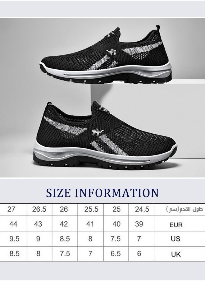 Lightweight and breathable slip-on: Large size men's anti-slip mesh walking shoes, perfect for casual strolls in the summer