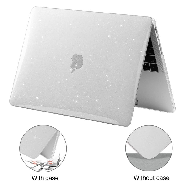 EooCoo Case Compatible with MacBook Pro 14 inch M5 2026-2021 M4 M3 M2 M1 Pro/Max Chip, Hard Shell Cases with Keyboard Cover, Screen Protector - Sparkly Clear - Image 4