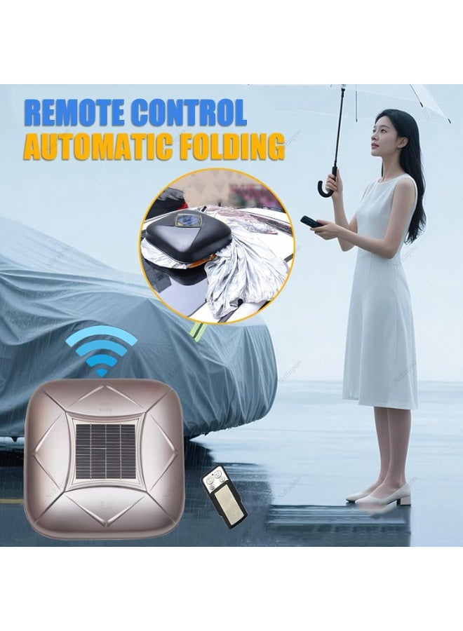 BlueFire Solar Automatic Car Cover for SUV YXXL Matte Grey | Intelligent Remote Control Full-Automatic Sunshade, Heat Insulation, Anti-Theft Alarm, Waterproof & Dustproof All-Weather Protection (5221×1902×1498 mm) - Image 2