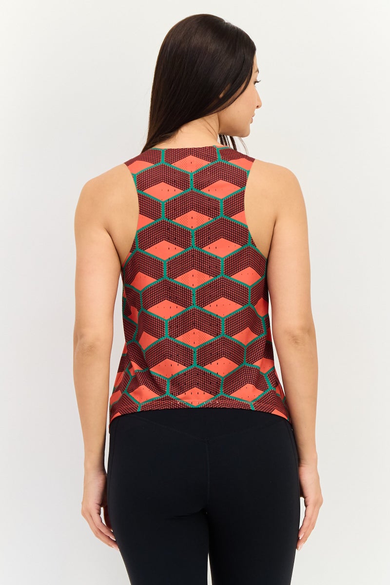 Nike Women Slim Fit Sleeveless Team Kenya Aero Swift Running Tank Top, Multicolor - Image 4