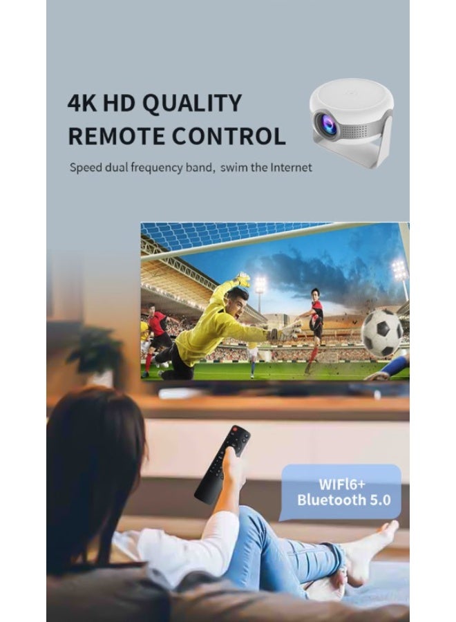 MHR Portable 4K Ultra HD Smart Projector with 360° Rotation, WiFi & Bluetooth, Mini Home Theater for Movies & Presentations - Image 4