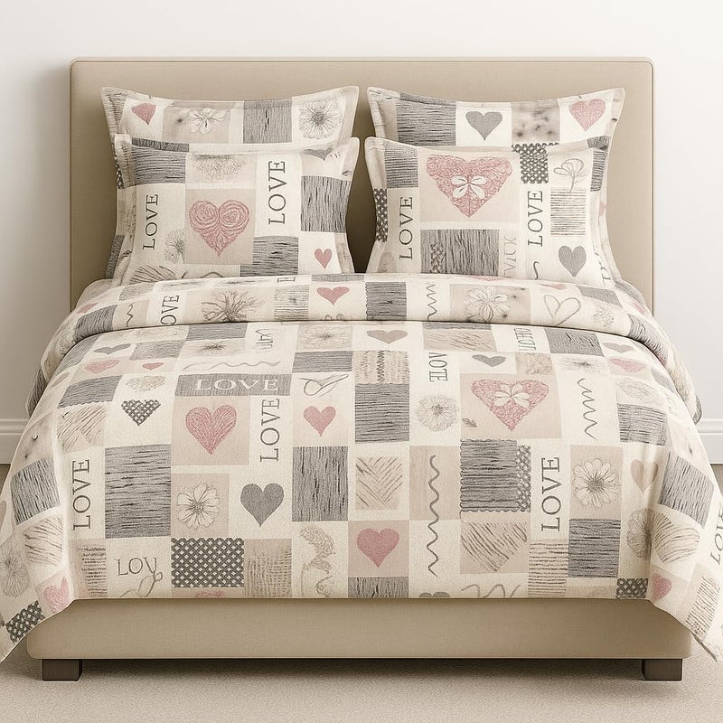 Amali  6 Pieces Bedsheet Set King Size (200 x 200+35cm) Polycotton Including 1 Duvet Cover 1 Fitted Sheet 2 Oxford & 2 Standard Pillowcases Durable & LongLasting Quality - Image 1