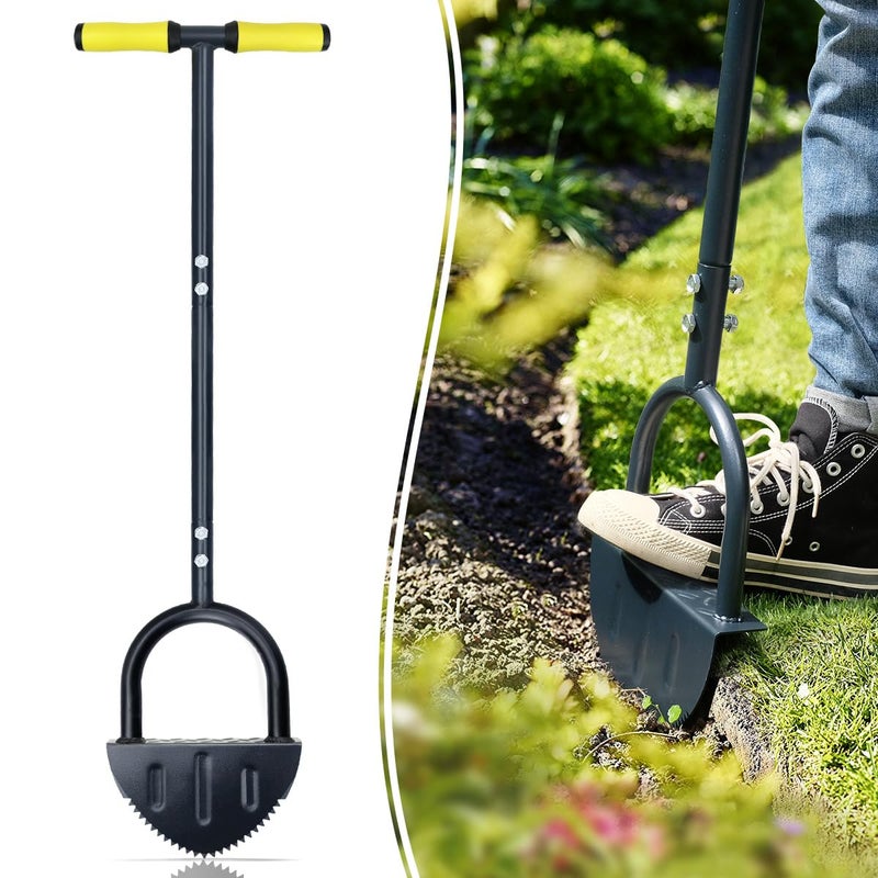 Colwelt SawTooth Edger Lawn Tool Half Moon Lawn Edger with TGrip Sidewalk Grass Long Handled Step Edger 38Inch