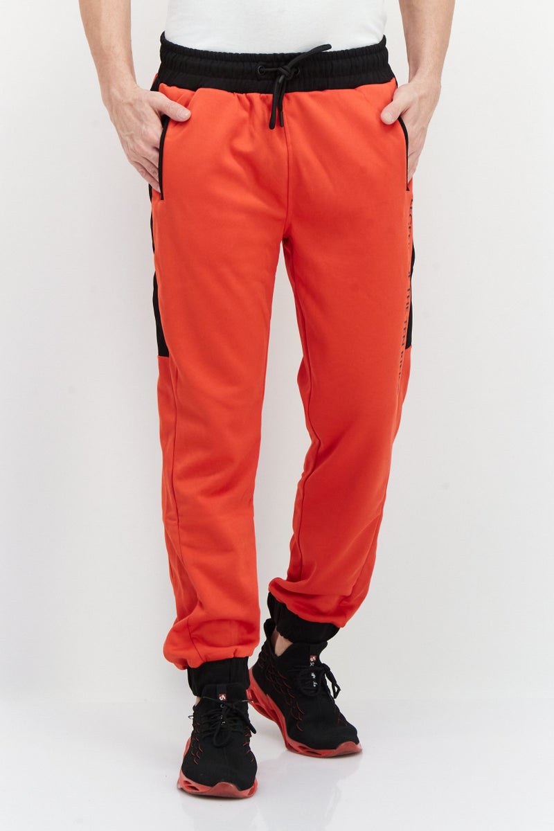 DIFUZED Men Marvel Graphic Drawstring Sweatpants, Red - Image 1