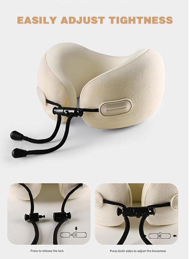 سويت لايف وسادة رقبة للسفر ناعمة على شكل حرف U للنوم في الطائرة، وسادة دعم مريحة للقراءة في مكان العمل، مسند رقبة محمول على شكل حرف U لليوجا والتخييم والقيلولة وراحة السفر (رمادي) - Image 5