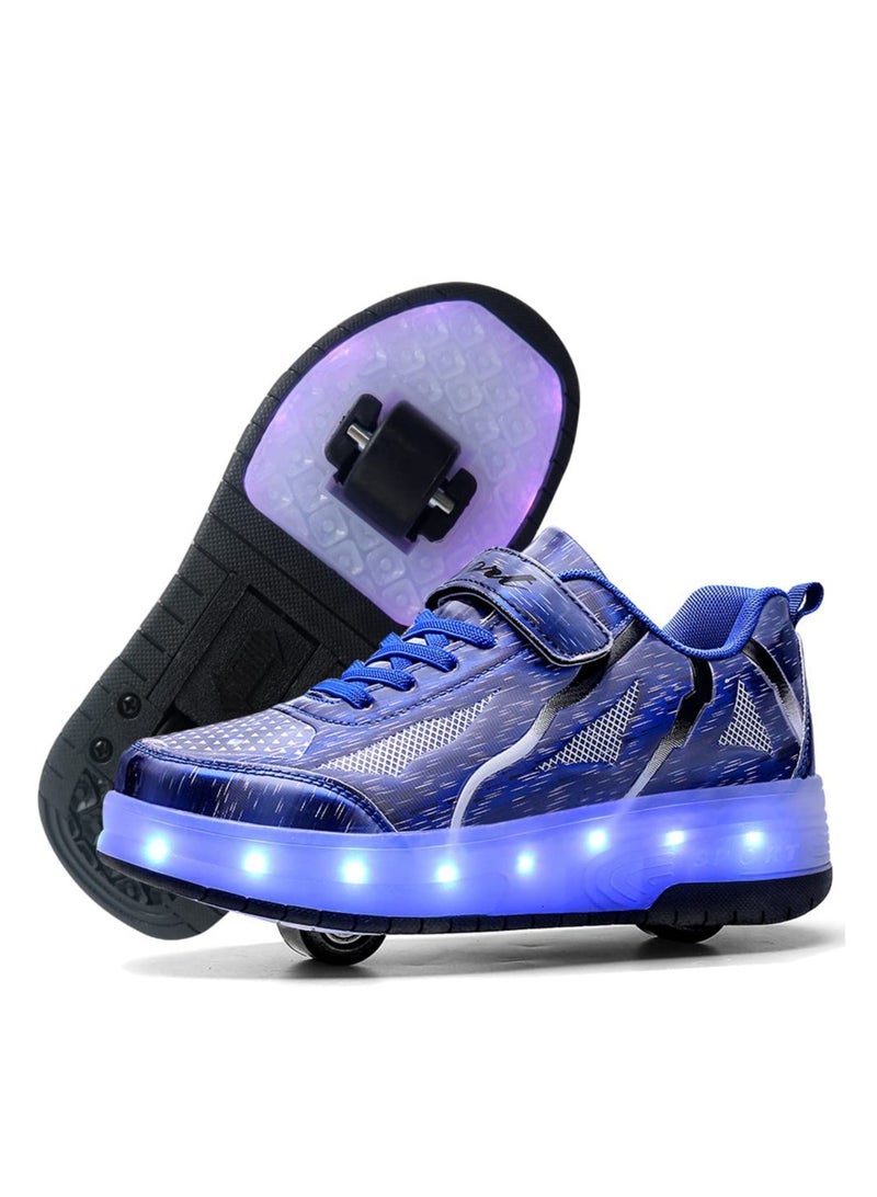 Loquat LED Flash Light Sneaker Skate Shoes with Wheels USB Charging Roller Skates Shoes - Image 1