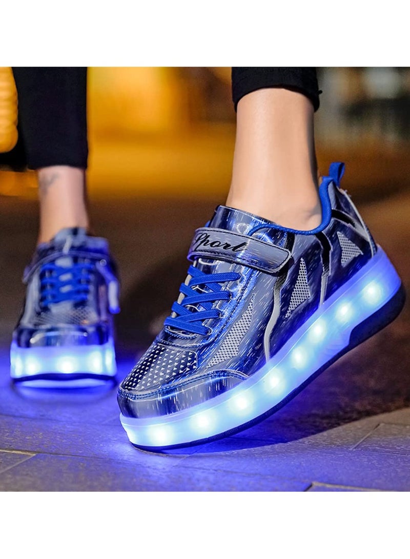 Loquat LED Flash Light Sneaker Skate Shoes with Wheels USB Charging Roller Skates Shoes - Image 3
