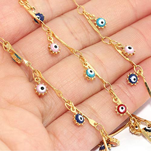 LOYATA Gold Anklet & Bracelet For Women - Evil Eye Design, 14k Gold Plated - Image 2