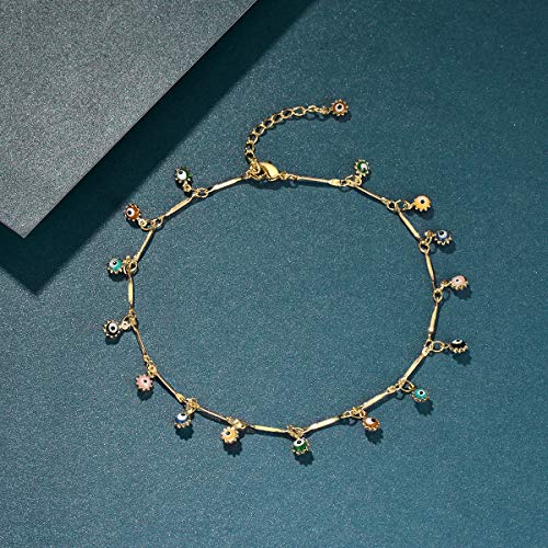 LOYATA Gold Anklet & Bracelet For Women - Evil Eye Design, 14k Gold Plated - Image 4
