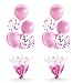 Suppromo 2 Set Pink Table Balloons Foil Spray Centerpiece with Pink and Confetti Balloons Stand Kit for Birthday Party Girls Princess Baby Shower Wedding Bridal Shower Prom Graduation Table Decorations - Image 3
