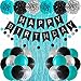 ANSOMO Black Teal Blue and Silver Happy Birthday Party Decorations Turquoise Aqua Balloons Dcor Supplies Men Women Boys Girls 1st 2nd 3rd 16th 20th 25th 30th 35th 40th 45th 50th 60th 70th - Image 3
