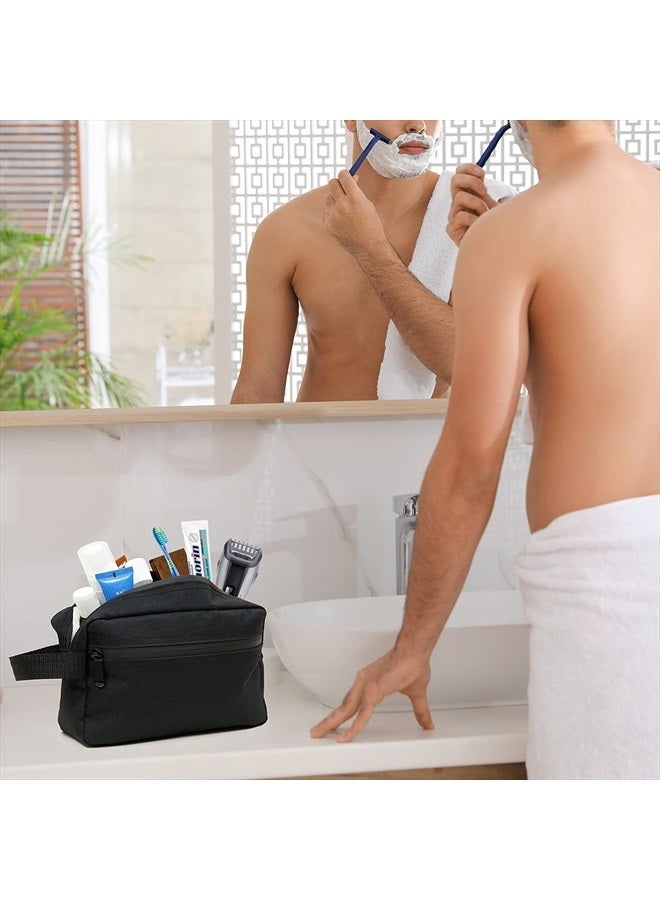 FUNSEED Travel Toiletry Bag for Women and Men, Water-resistant Shaving Bag for Toiletries Accessories, Foldable Storage Bags with Divider and Handle for Cosmetics Toiletries Brushes Tools (Black) - Image 4
