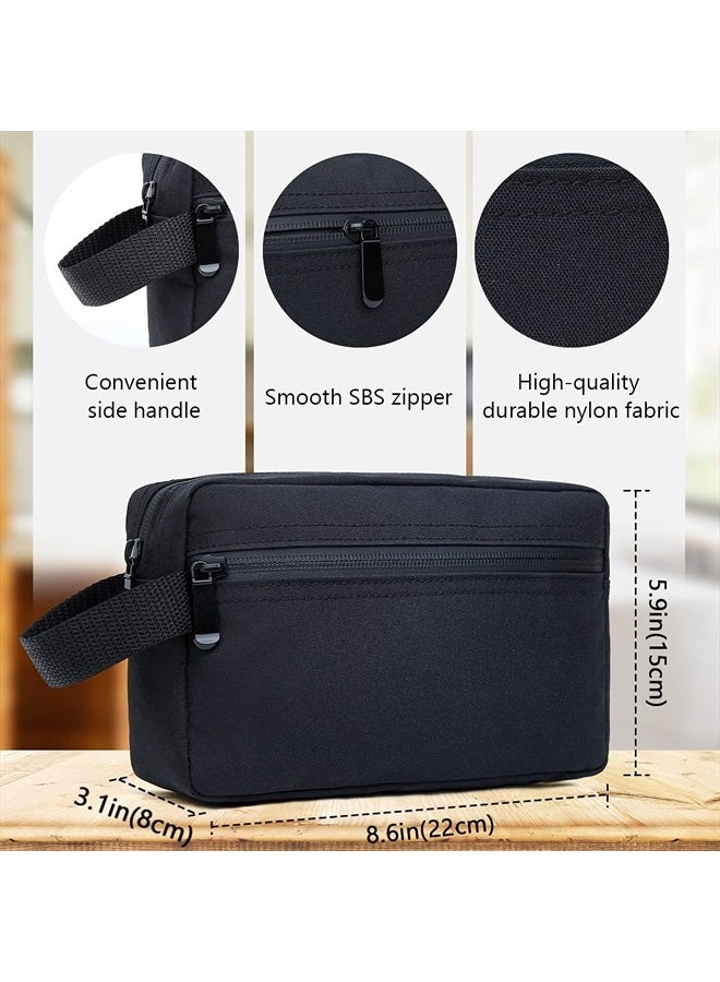 FUNSEED Travel Toiletry Bag for Women and Men, Water-resistant Shaving Bag for Toiletries Accessories, Foldable Storage Bags with Divider and Handle for Cosmetics Toiletries Brushes Tools (Black) - Image 5