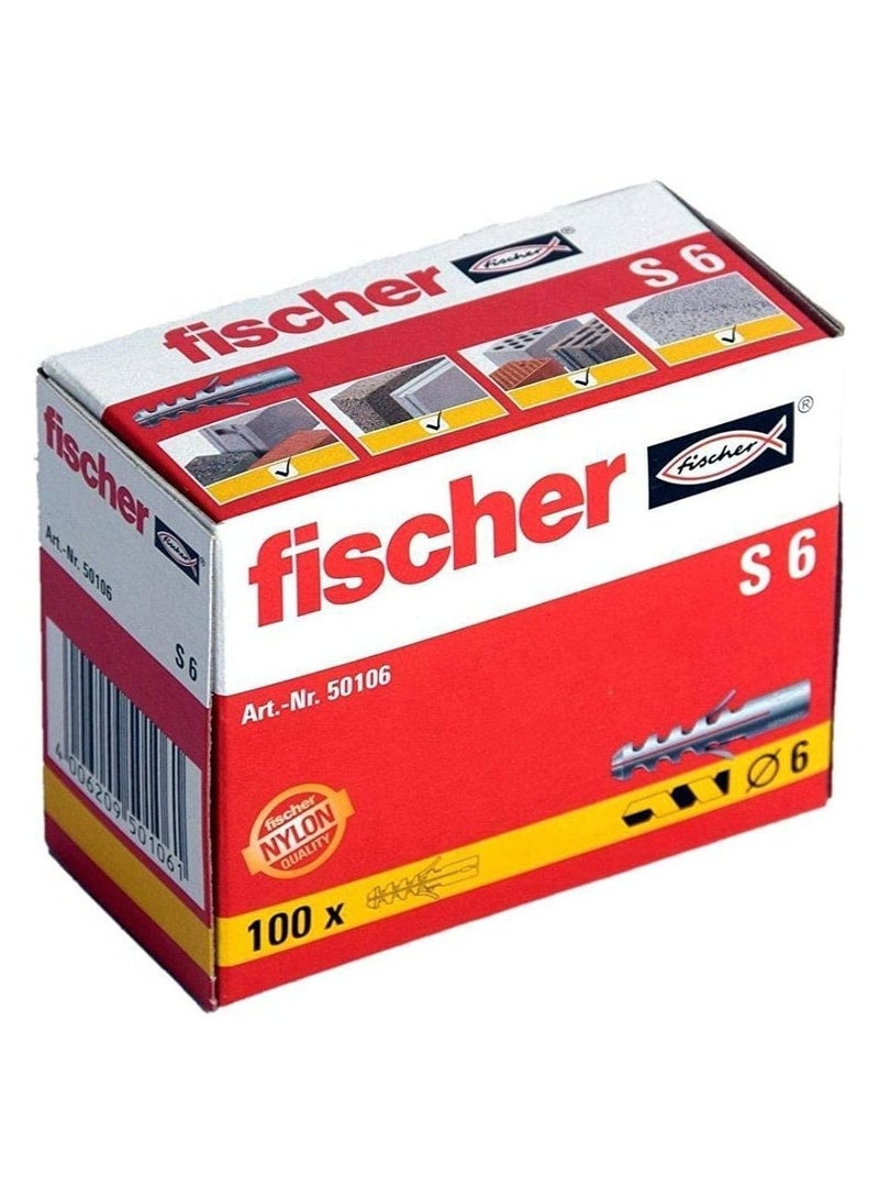 RACO RACO Fischer Plug S 6 Nylon for Wall Screw Fixing  - Image 1