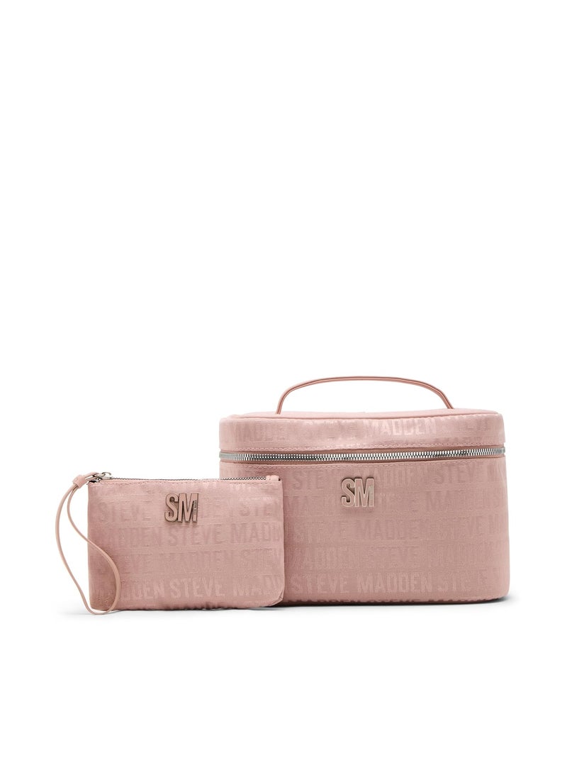 STEVE MADDEN - Steve Madden Women's Cosmic Cosmetic Bag Quilt with Wristlet, Blush - Image 1