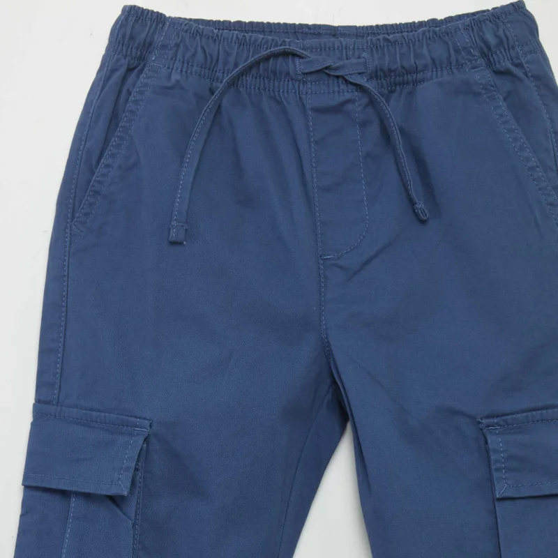 Kiabi Stretchy Multi-Pocket Trousers Blue