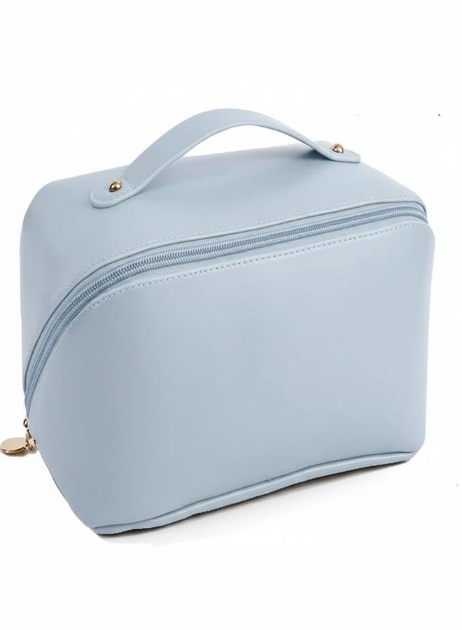 هيدا حقيبة تنظيم مكياج هيدا الفاخرة المصنوعة من جلد البولي يوريثان للنساء | حقيبة مستحضرات تجميل للسفر مزودة بأقسام متعددة وسحاب | تخزين أدوات العناية بالبشرة والجمال والأساسيات (أخضر) - Image 1