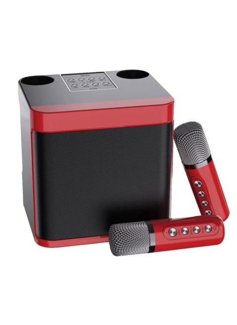 Portable Karaoke Machine Bluetooth Pa Speaker System With 2 Uhf Wireless Microphones, Supports Tf/Usb, Aux Input