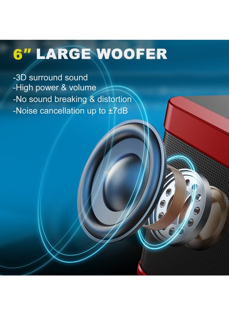 Generic - Portable Karaoke Machine Bluetooth Pa Speaker System With 2 Uhf Wireless Microphones, Supports Tf/Usb, Aux Input - Image 1