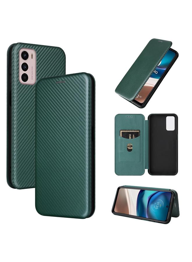 اس-توب جراب لهاتف Motorola Moto G42 مصنوع من الجلد ومصنوع من ألياف الكربون - Image 1