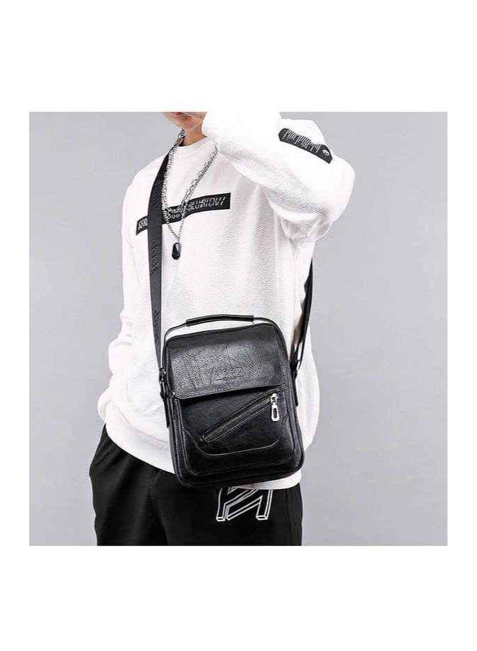 Jeep Buluo Small slanted zipper crossbody bag - black - modern and practical - Image 1