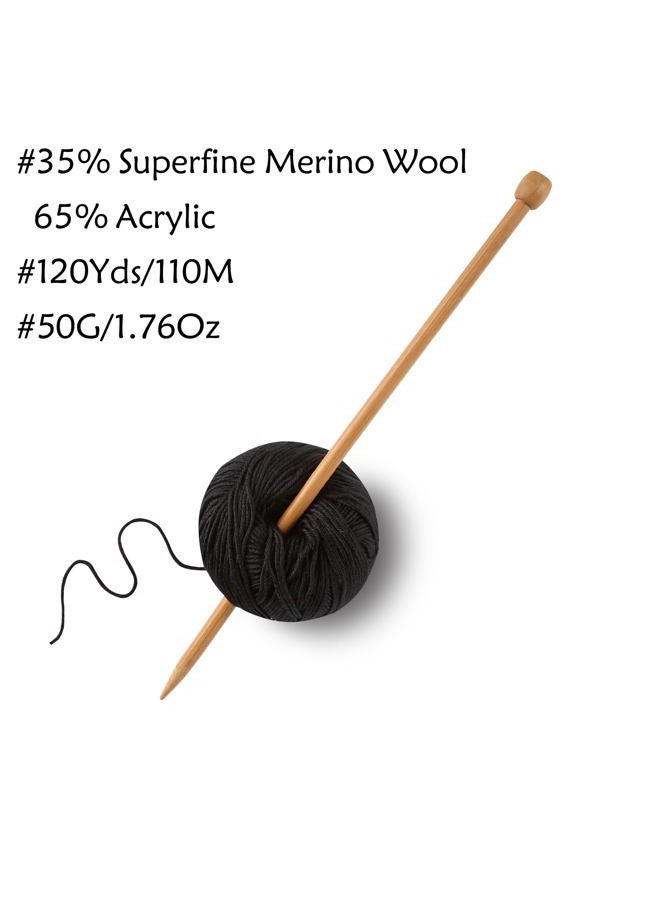 Gisimo 2 Balls Merino Wool Yarn, 12-Ply Luxurious and Soft Yarn for Hand Knitting & Crocheting, 1.76 OZ/50g, 120 yds/110 Meters(Green,2Balls) - Image 3