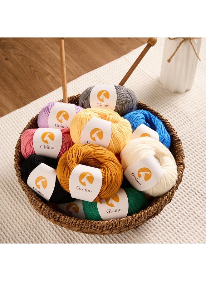 Gisimo 2 Balls Merino Wool Yarn, 12-Ply Luxurious and Soft Yarn for Hand Knitting & Crocheting, 1.76 OZ/50g, 120 yds/110 Meters(Green,2Balls) - Image 5