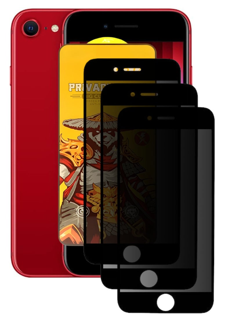 ESD 3 Pieces Tempered Dustproof Privacy Glass Screen Protector Compatible For iPhone SE  - Image 1