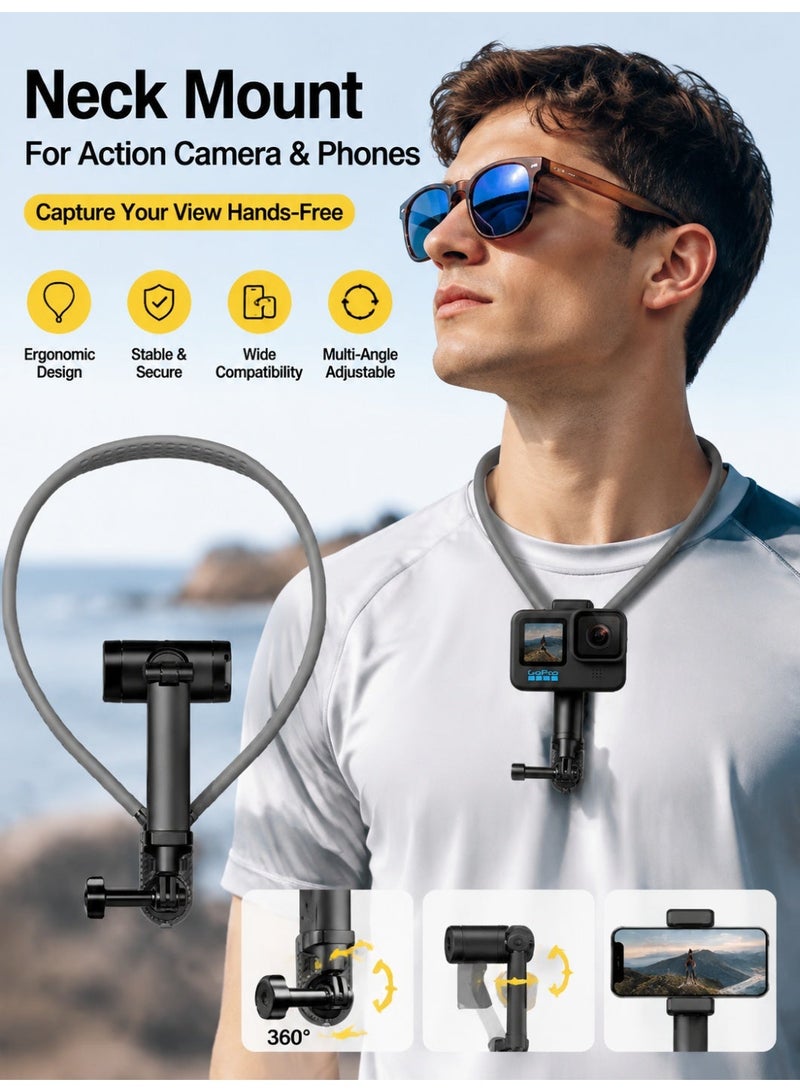 MEDOOSI Magnetic Neck Hanging Camera Holder for GoPro Insta360 DJI Action Sports Camera Vlog Neck Lanyard Body Strap Mount for Action Camera(Max) - Image 1