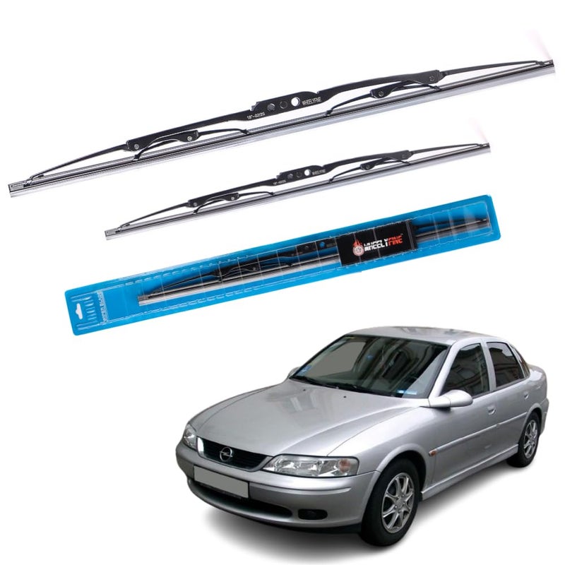 Wheelyfine Car Wiper Blades | Metal Frame | Water Repellent Windshield Wipers | Blade Refills For Opel Vectra (2001-2005) Dr 24"/Pa 18" - Image 1