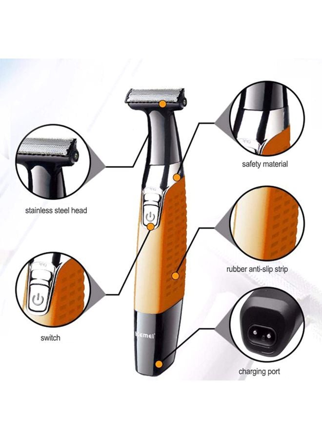 Kemei KM1910 Eyebrow And Facial Trimmer Black/Orange/Silver - Image 4