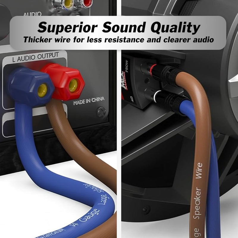 InstallGear 14 Gauge Speaker Wire Cable (500ft), 14 AWG Speaker Wire Cable, True Spec Soft Touch Cables - Use for Car Speakers Stereos, Home Theater Speakers, Surround Sound, Radio Wiring - Image 4