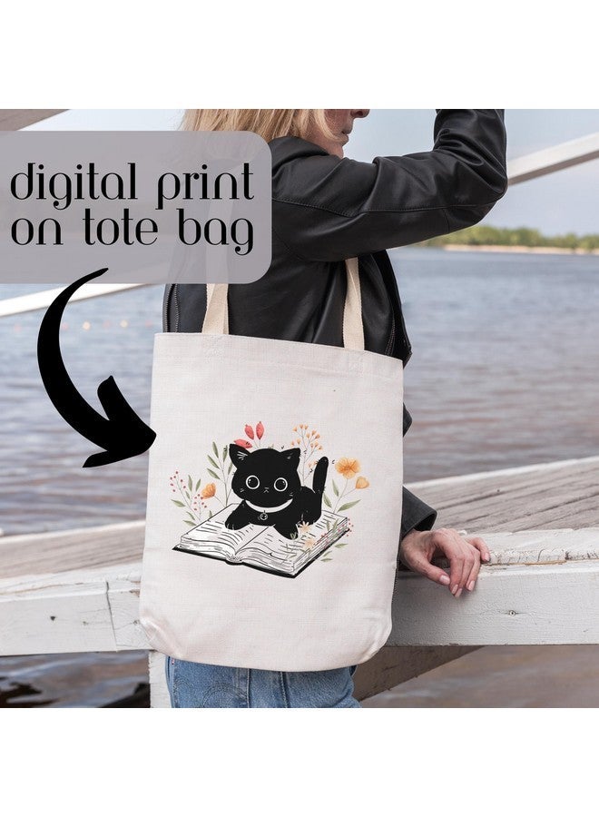 Metsi Canvas Tote Bags For Women With Internal Zipper, College Bag For Girls, 100% Organic Cotton Tote Bag For Traveling & Daily Use Totes Shopping Shoulder Bag, White - Image 3