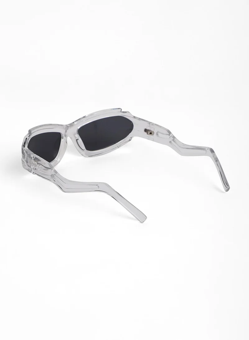 Haute Sauce The Aspen Wrap Sunglasses - Transparent
