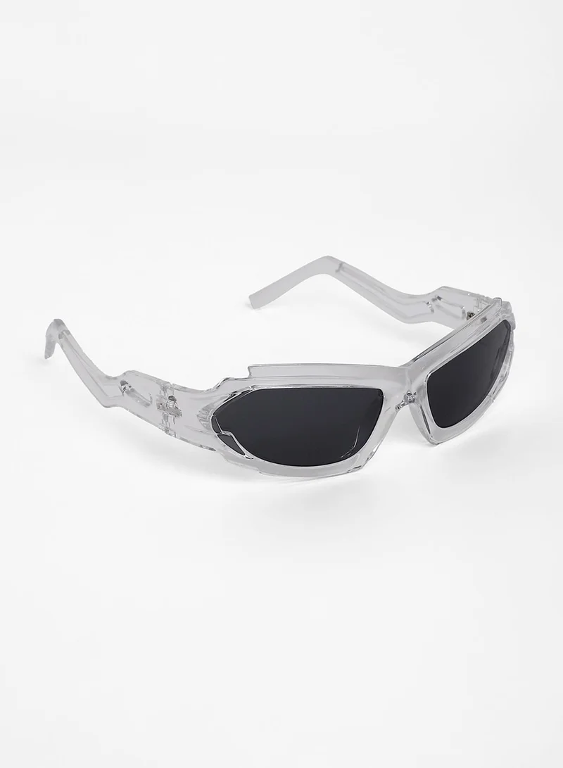 Haute Sauce The Aspen Wrap Sunglasses - Transparent