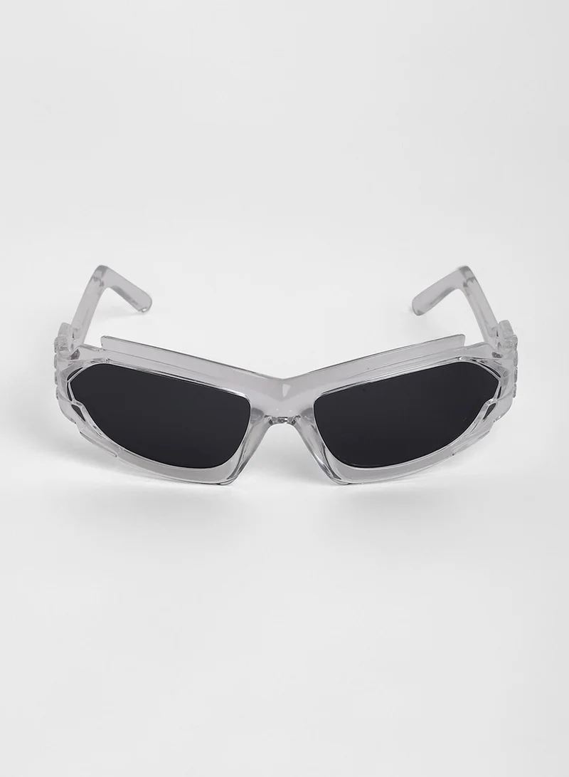 Haute Sauce The Aspen Wrap Sunglasses - Transparent