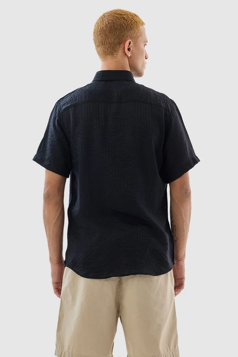 Snitch black Black Stripes Regular Fit Shirt for Men | Best Price UAE