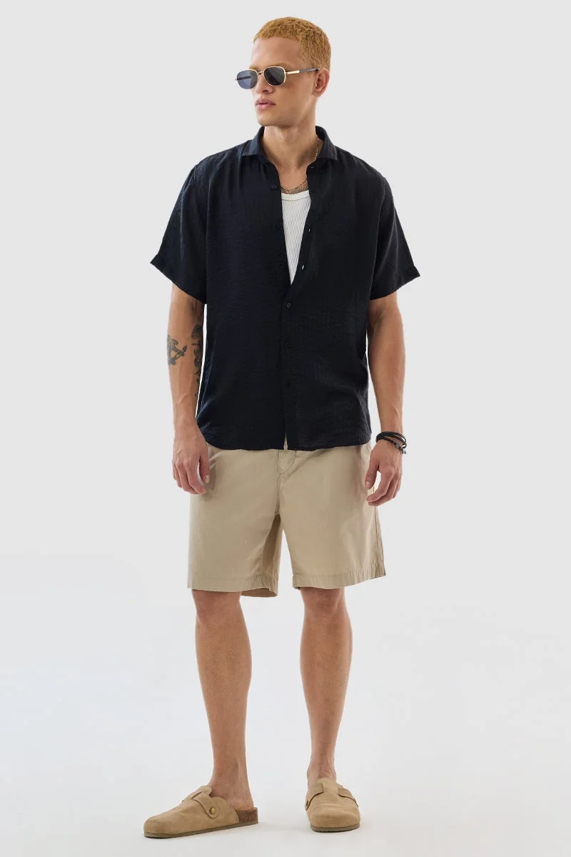 Snitch black Black Stripes Regular Fit Shirt for Men | Best Price UAE
