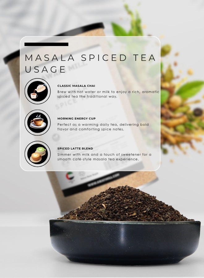 AWAFI MILL Masala Spice Tea (Chai Blend) | Warming Black Tea with Cardamom, Ginger, Cinnamon, Clove & Pepper – Bold and Iced Chai & Lattes - 226 g | 8 Oz - Image 2